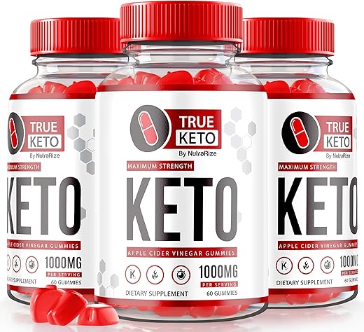 NutraRize - (3 Pacotes) Gomas True Keto ACV, Suplemento True Keto Advanced ACV, Fórmula Keto de Máxima Potência, Vinagre de Maçã 1000MG, Vitaminas Keto, Goma de ACV Natural, Oficial Keto