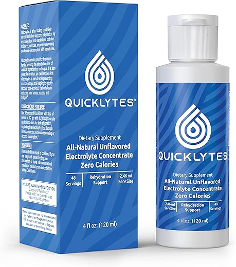 Quicklytes - Suplemento de Eletrólitos para Hidratação Rápida | Zero Calorias Zero Açúcar | Potássio, Magnésio | Marca: [nome da marca]