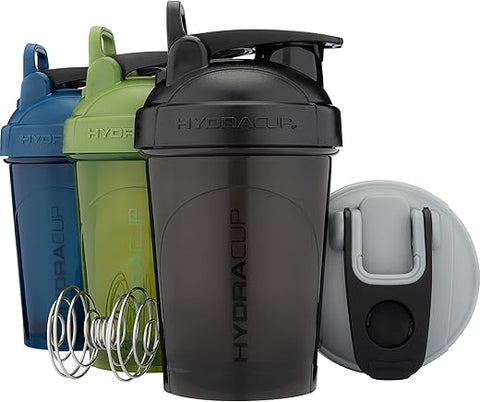 OG [4 Pack] Conjunto de 20 oz (591 ml) Garrafas Agitadoras Pequenas para Misturas de Proteínas, Copos Agitadores com Bola Misturadora, Viagem, Livre de BPA (Conjunto Multicolorido) - Hydra Cup