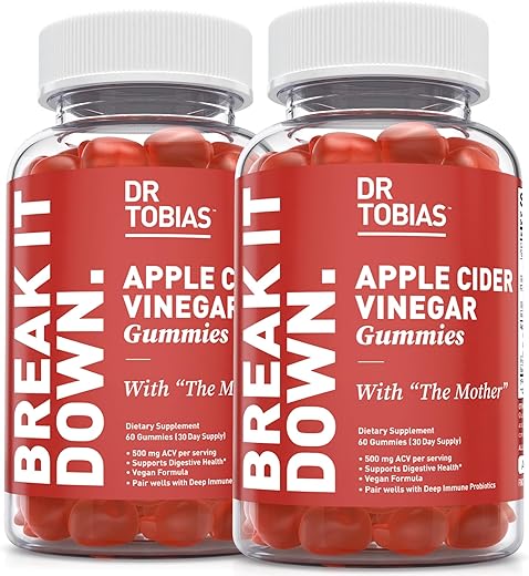 Gomas de Vinagre de Maçã, 500 mg de Vinagre de Maçã com Mãe, Folate, B12 – Benefícios para a Saúde - Dr. Tobias