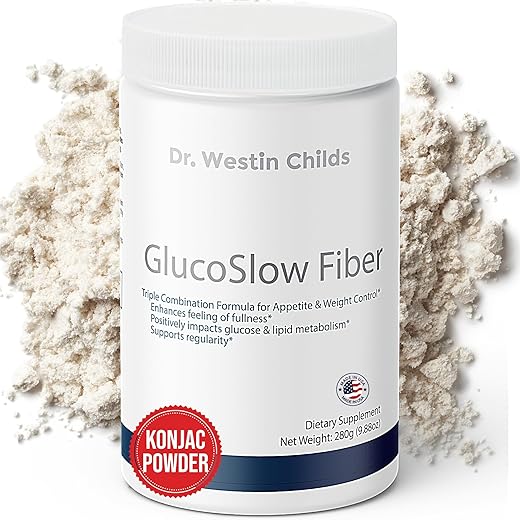GlucoSlow Fiber – Fibra de Glucomanano 100% Natural com Óleo de Oliva GoFAT - Dr. Westin Childs