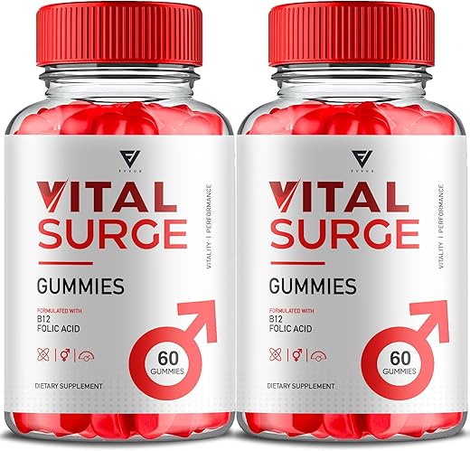 Fyvus - (2 Pacotes) Gomas Vital Surge, Suplemento Multivitamínico em Goma Vital Surge, Fórmula Avançada de Saúde e Bem-Estar em Gomas VitalSurge (120 Gomas)