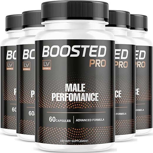 LIVORKA - Boosted Pro – 5 Pacotes, Pílulas para Desempenho Masculino, Fórmula Avançada de Cápsulas, Suplemento Dietético Natural