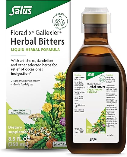 Gallexier Bitters Herbais – Suporte Digestivo com Alcachofra, Dente-de-leão, Cúrcuma e Gengibre | 100ml - Floradix