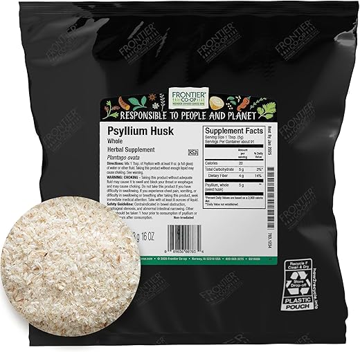 Frontier Natural Foods - Psyllium Seed Husk, Whole – Benefícios para a Saúde – 100% Natural – 250g