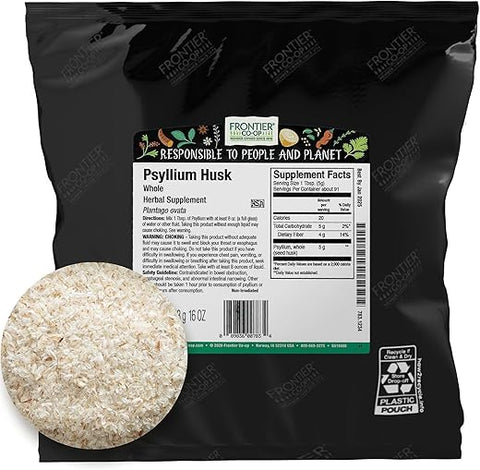 Frontier Natural Foods - Psyllium Seed Husk, Whole – Benefícios para a Saúde – 100% Natural – 250g