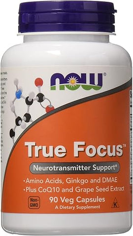 NOW Foods - Now Foods True Focus – 90 Cápsulas Vegetais (2 Pacotes) – Melhore sua Concentração e Foco Mental | Composto por Ingredientes Naturais | Marca Now Foods