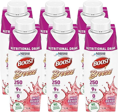 BOOST - Bebida Nutricional Boost Breeze Wildberry, 8 fl oz (Pack com 6)  Wildberry, 240 ml (Pack com 6)