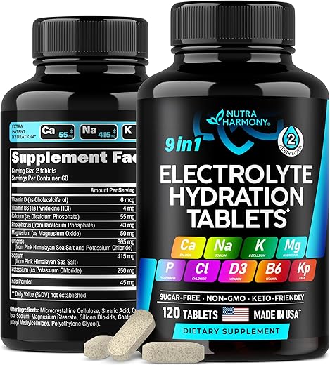 NUTRAHARMONY - Pílulas de Sal com Magnésio, Cloreto de Potássio, Sódio e Vitaminas D  | Fórmula Avançada para Saúde e Bem-Estar