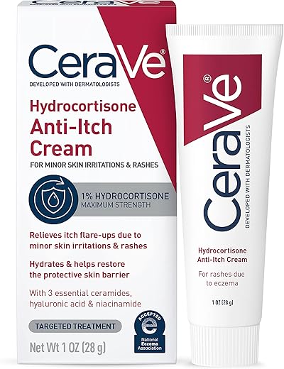 Creme Anti-Coceira 1%% Hidrocortisona | Alívio sem Fragrância para Pele com Tendência a Eczema - CeraVe