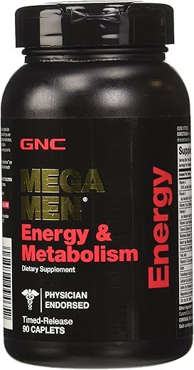 Mega Men Energy e Metabolismo, 90 Cápsulas – Suplemento para Energia e Metabolismo - GNC