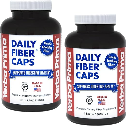 Daily Fiber Formula – 180 caps (Pacote com 2) – Solúvel – Fórmula de Fibra Diária Yerba Prima - Yerba Prima