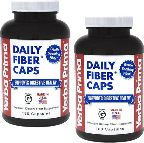 Daily Fiber Formula – 180 caps (Pacote com 2) – Solúvel – Fórmula de Fibra Diária Yerba Prima - Yerba Prima