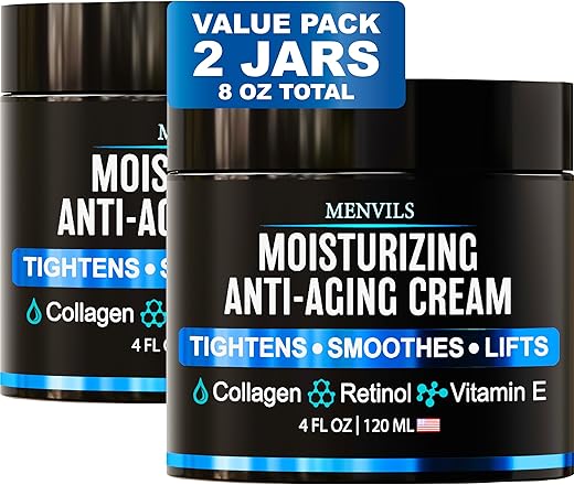 Menvils - (2 Unidades) Creme Hidratante Facial para Homens – Anti Envelhecimento