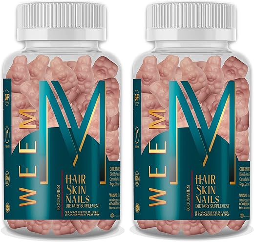 Gummies Hair Skin and Nails – Vitaminas Veganas de Biotina para Mulheres – Fortalece e Nutre os Cabelos - WEEM