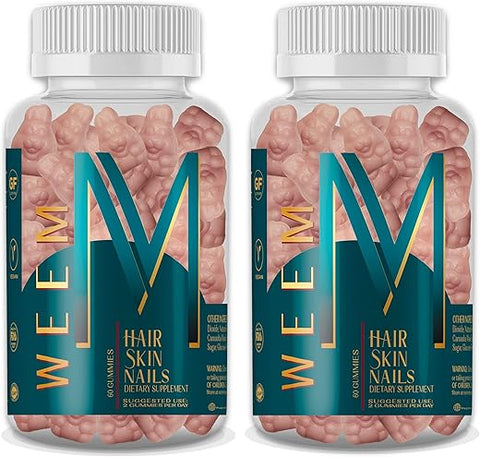 Gummies Hair Skin and Nails – Vitaminas Veganas de Biotina para Mulheres – Fortalece e Nutre os Cabelos - WEEM
