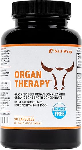 Organ Therapy – Suplemento Complexo de Órgãos de Gado Alimentado com Capim com Concentrado de Caldo de Osso Orgânico (Cápsulas de Fígado, Coração, Rim e Caldo de Osso com BioPerine) - SaltWrap