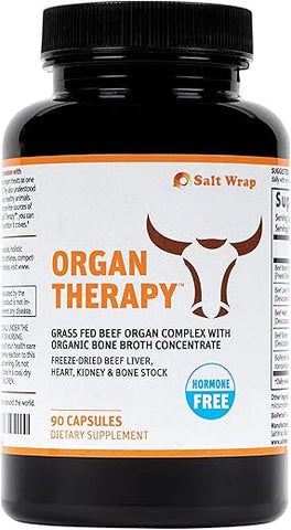 Organ Therapy – Suplemento Complexo de Órgãos de Gado Alimentado com Capim com Concentrado de Caldo de Osso Orgânico (Cápsulas de Fígado, Coração, Rim e Caldo de Osso com BioPerine) - SaltWrap