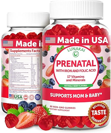 Lunakai - Vitaminas Pré-Natais com Ferro – Fortaleça sua saúde durante a gravidez