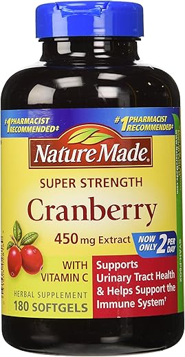 Cranberry 450mg Extrato 180 Softgels – Suplemento de Cranberry em Cápsulas - Nature Made