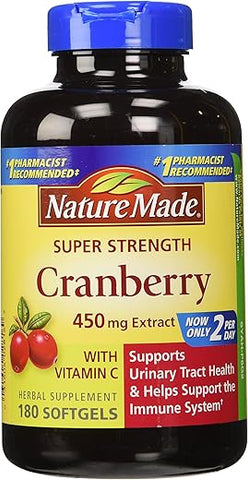 Cranberry 450mg Extrato 180 Softgels – Suplemento de Cranberry em Cápsulas - Nature Made