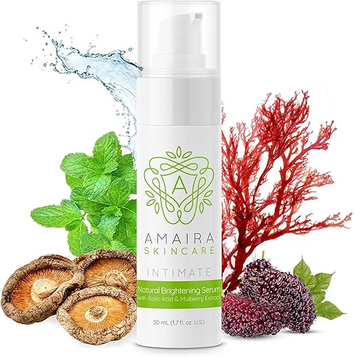 Amaira Natural Skincare - Amaira Skincare – Sérum Clareador Natural Íntimo – Ácido Kójico Corretor de Manchas Escuras – Fórmula para Pele Sensível e Áreas Privadas – Baseada em Plantas Naturais (50 ml)