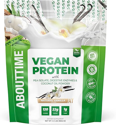 Suplemento Proteico Vegano, Baunilha, 2 Libras (907g) - About Time