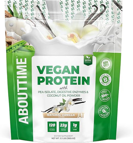 Suplemento Proteico Vegano, Baunilha, 2 Libras (907g) - About Time