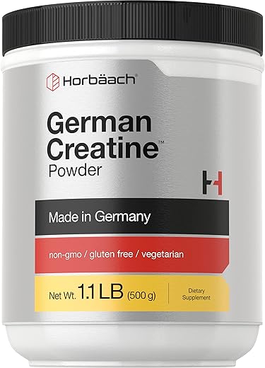 Creatine em Pó Alemã 500g | Creapure da Alemanha | Vegetariano, Não-OGM e Sem Glúten | Marca Horbäach - Horbäach