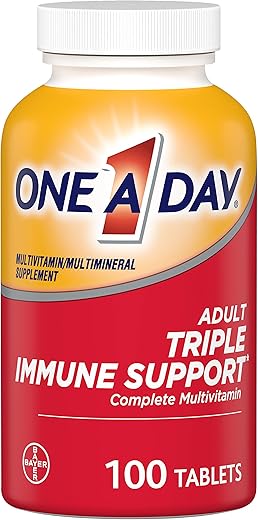 ONE A DAY - One A Day Adulto Suporte Triplo Imunológico Completo Multivitamínico com Vitaminas C e D – Marca One A Day