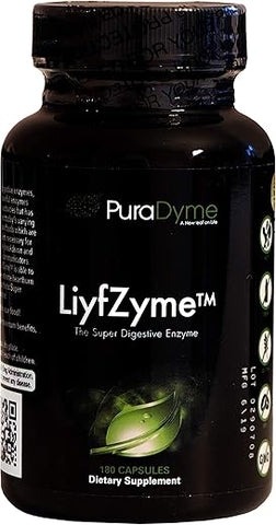 LiyfZyme – Suplemento Digestivo à Base de Plantas – 180 Cápsulas Vegetais – PuraDyme por Lou Cornoa
