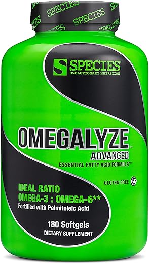Omegalyze – Fórmula de Ácidos Graxos Essenciais, Suplemento para Maximizar a Recuperação – Ômega 3,6 e 7, 180 Cápsulas - Species Nutrition