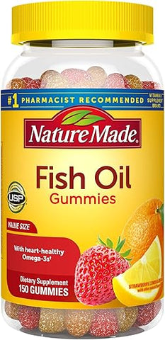 Gummies Ômega 3, 150 Softgels – Tamanho Econômico, Sabor Morango e Limão - Nature Made