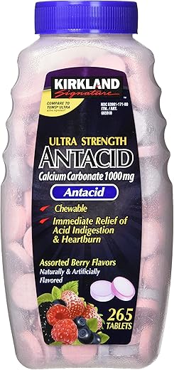 Antiacido / Suplemento de Cálcio Mastigável Ultra Forte 1000mg 265 Comprimidos (Pacote com 2) - Kirkland Signature