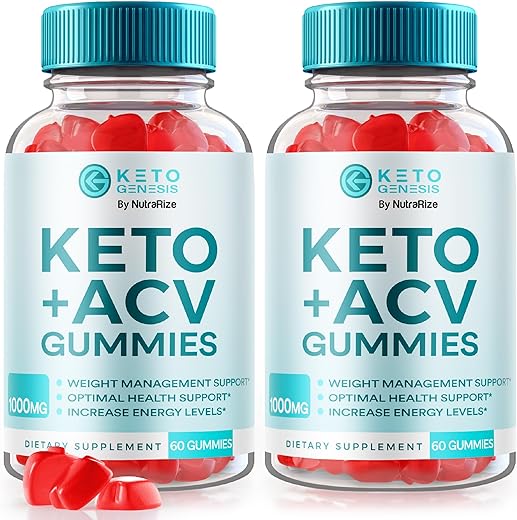 NutraRize - Gomas Keto Genesis ACV para Perda de Peso Avançada – 2 Pacotes | Força Máxima | KetoGenesis – 60 gomas