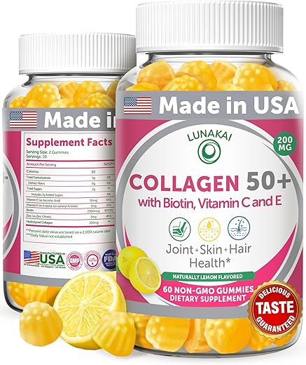 Gomas de Colágeno com Biotina para Homens – Feitas nos EUA - Lunakai