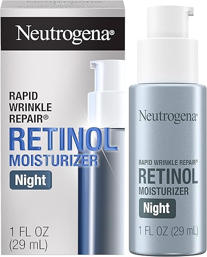 Creme Hidratante Facial Neutrogena Retinol, Reparador de Rugas Rápido, Creme Noturno Anti-Rugas, Rosto Anti-Rugas
