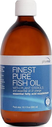Finest Pure Fish Oil com Plant Sterols e Óleo Essencial de Laranja para Apoiar a Saúde Cardiovascular Ótima | 300 ml - Pharmax