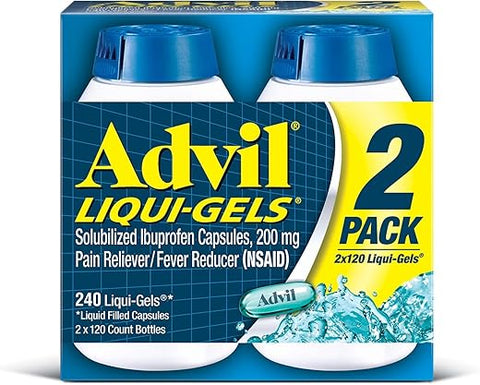Liqui-Gels 2pk – 120 Cápsulas | Alívio Rápido da Dor | Marca Líder em Analgésicos - Advil