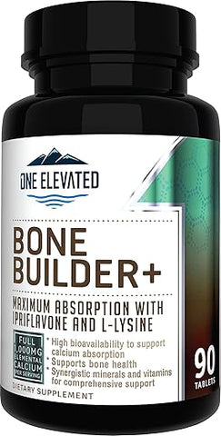 One Elevated - Comprehensive Bone Builder – Suplemento de Cálcio de Alta Qualidade com Carbonato/Hidroxiapatita/Citrato, Magnésio, Zinco, D3. Ação Sinérgica para Otimizar a Saúde Óssea