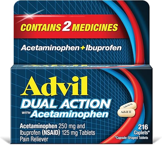 Dual Action Coated Caplets – Alívio da Dor por 8 Horas – 216 Comprimidos - Advil