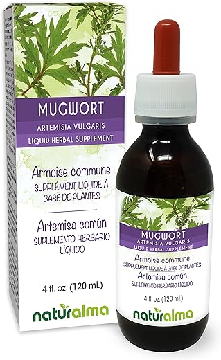 Artemísia Vulgaris Erva com Flores Tintura sem Álcool – Extrato Líquido em Gotas 118 ml – Suplemento Herbal Vegano - Naturalma