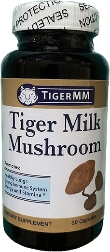 TIGERMM - Tiger Milk Mushroom (Lignosus rhino.) – Suporte Imunológico Respiratório Pulmonar 450mg Cápsula USA