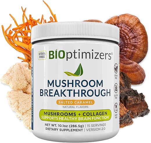 Cogumelo Inovador – Caramelo Salgado – Pó de Cogumelo e Colágeno – 100g - BiOptimizers