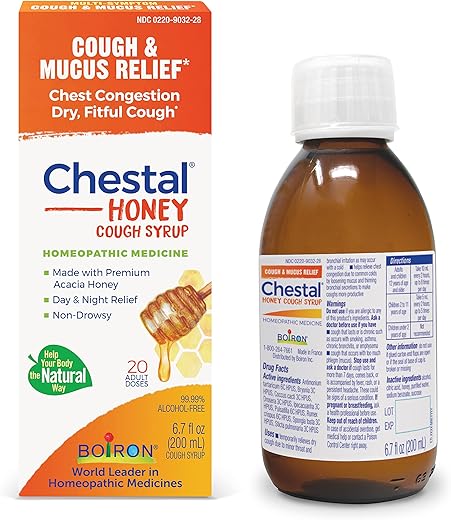 Chestal Honey Xarope Adulto para Congestão Nasal e Torácica, Coriza e Alívio de Garganta – 200 ml - Boiron