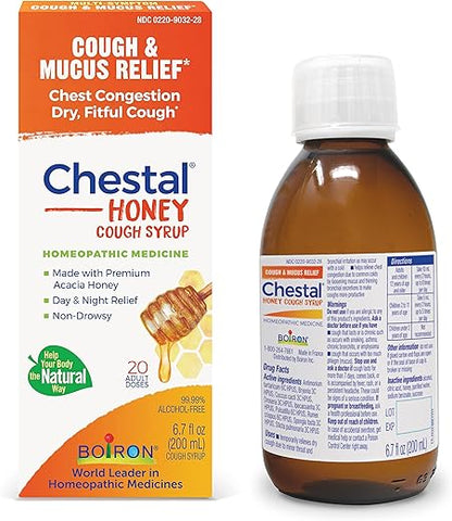 Chestal Honey Xarope Adulto para Congestão Nasal e Torácica, Coriza e Alívio de Garganta – 200 ml - Boiron