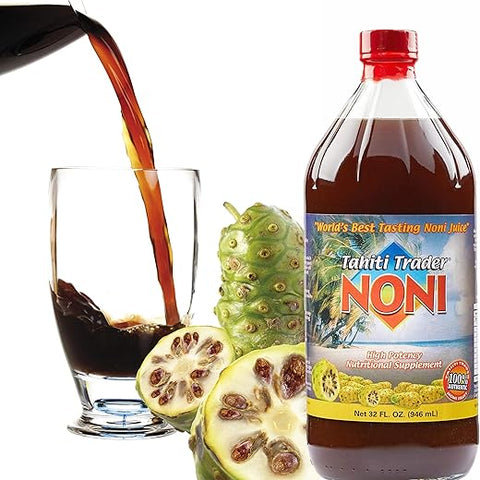 Suco de Noni Puro de Alta Potência Tahiti Trader com Blueberry – Original e Concentrado – 100% Fruta Noni – 500ml