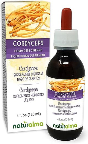 Cordyceps (Cordyceps sinensis) – Tintura sem álcool de cogumelo – Extrato líquido em gotas de 118 ml – Suplemento herbal – Vegano - Naturalma