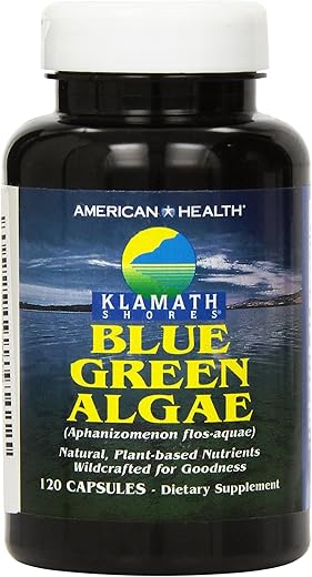 Ever Ready First Aid - American Health Klamath Shores Blue Green Algae – 120 Cápsulas – Superalimento de Algas de Água Doce Rica em Fitonutrientes – 120 Porções Totais
